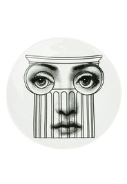 Fornasetti Teller mit Gesichts-Print - Schwarz