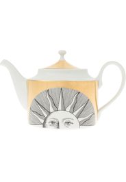 Fornasetti Teekanne mit Sonnen-Aufdruck - Weiß