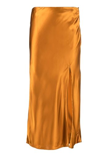 Forte Forte front-slit satin midi skirt - Orange