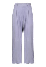 Forte Forte Wildleder-Hose mit hohem Bund - Violett