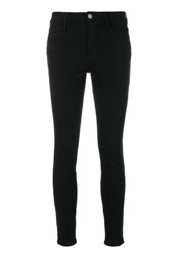 FRAME Hoch sitzende Skinny-Jeans - Schwarz