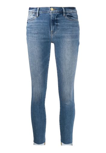 FRAME Hoch sitzende Skinny-Jeans - Blau