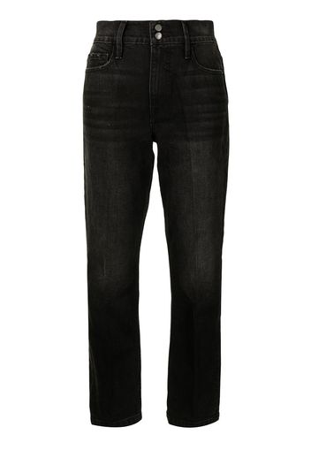 FRAME Gerade High-Rise-Jeans - Schwarz