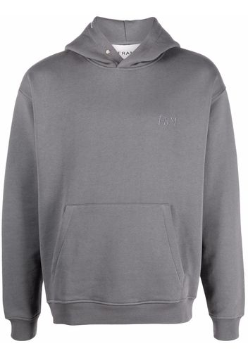 FRAME logo-embroidered hoodie - Grau