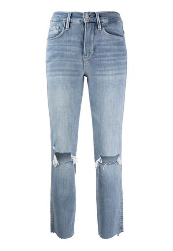 FRAME ripped-knee cropped jeans - Blau