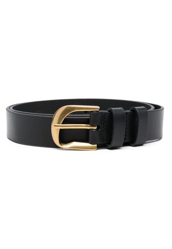 FRAME twist-buckle leather belt - Schwarz