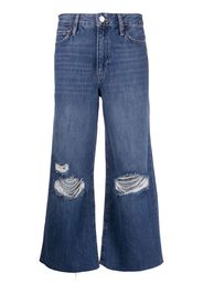 FRAME distressed cropped-leg jeans - Blau