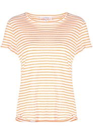 FRAME striped organic-linen T-shirt - Nude