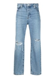 FRAME distressed-finish straight-leg jeans - Blau