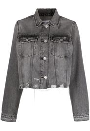 FRAME Vintage distressed denim jacket - Schwarz