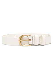 FRAME logo-engraved buckle leather belt - Weiß