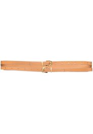 FRAME double-strap leather belt - Braun