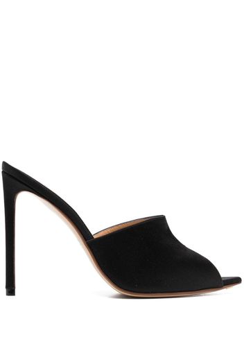 Francesco Russo 105mm peep-toe satin mules - Schwarz