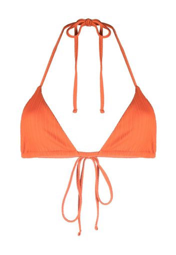 Frankies Bikinis logo-print bikini top - Orange