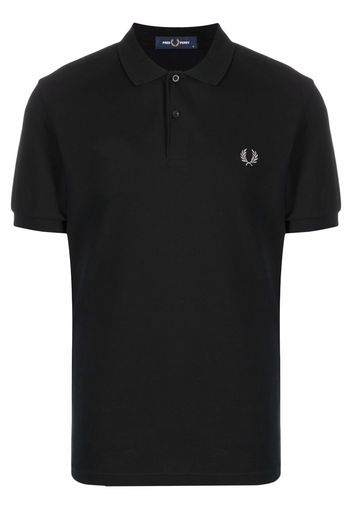 FRED PERRY Poloshirt mit aufgesticktem Logo - Schwarz