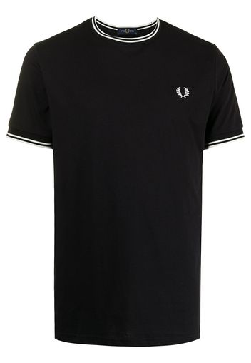 FRED PERRY T-Shirt mit Logo-Stickerei - Blau