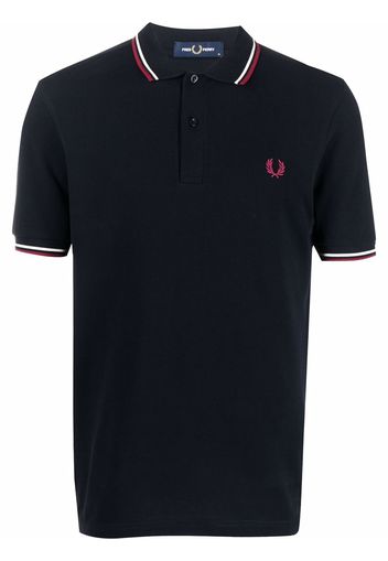 FRED PERRY embroidered-logo polo shirt - Blau