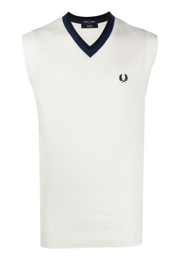 Fred Perry embroidered-logo detail vest - Weiß