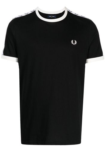 Fred Perry logo-tape cotton T-shirt - Schwarz