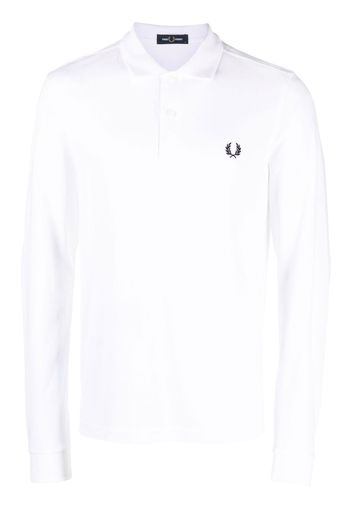 Fred Perry crest-motif polo shirt - Weiß