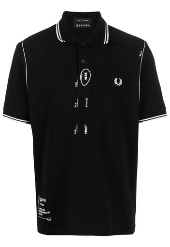 Fred Perry sketch-style cotton polo - Schwarz