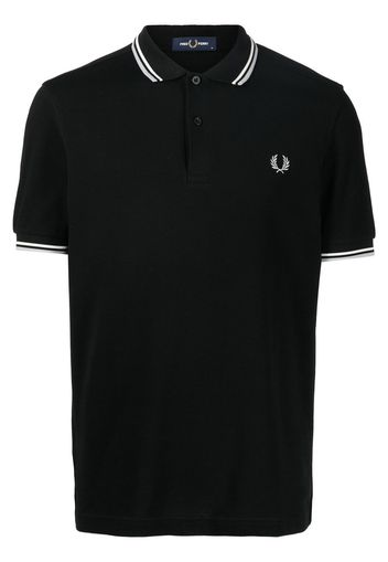 Fred Perry embroidered-logo short-sleeved polo shirt - Schwarz