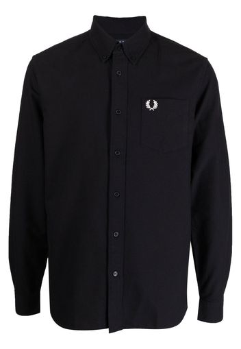 Fred Perry logo-embroidery cotton shirt - Schwarz