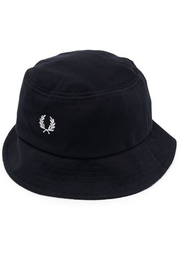 Fred Perry embroidered-logo bucket hat - Blau