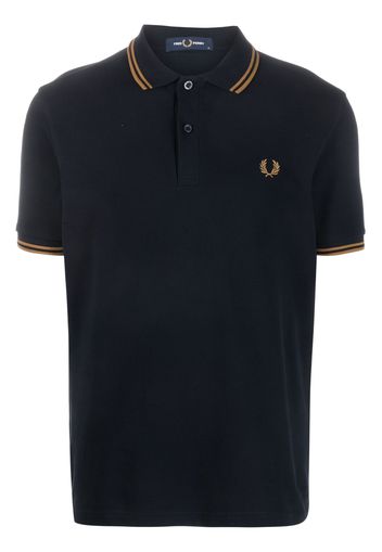 Fred Perry embroidered-logo polo shirt - Blau