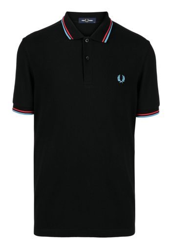 Fred Perry embroidered-logo polo shirt - Schwarz