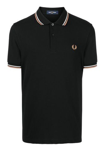 Fred Perry embroidered-logo polo shirt - Schwarz