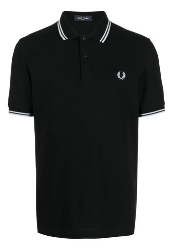 Fred Perry embroidered-logo polo shirt - Schwarz