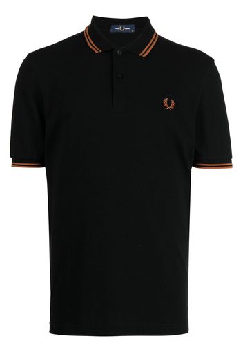 Fred Perry embroidered-logo polo shirt - Schwarz