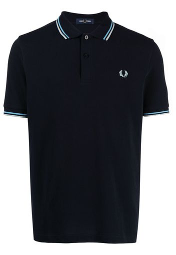 Fred Perry logo-embroidered cotton polo shirt - Blau