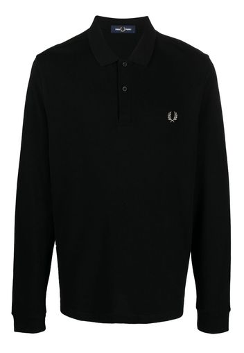 Fred Perry crest-motif polo shirt - Schwarz