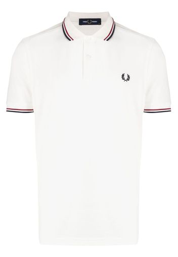 Fred Perry contrast-trim cotton polo shirt - Weiß