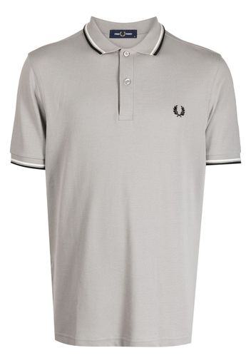 Fred Perry contrast-trim cotton polo shirt - Grau