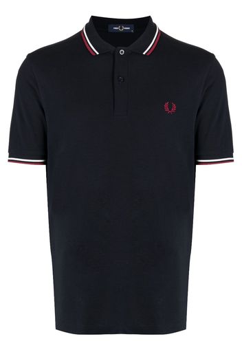 Fred Perry contrast-trim cotton polo shirt - Blau