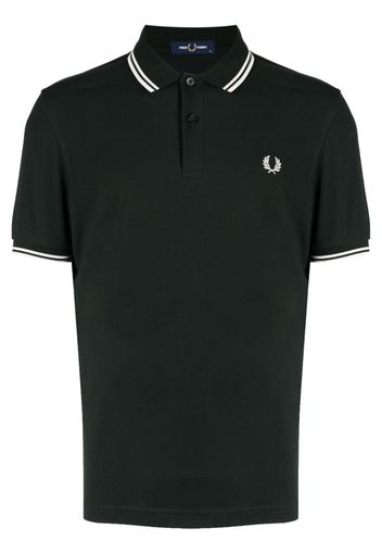 Fred Perry contrast-trim cotton polo shirt - Grün