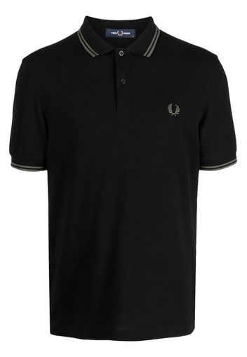 Fred Perry contrast-trim cotton polo shirt - Schwarz