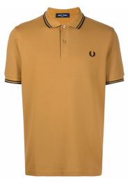 FRED PERRY embroidered-logo polo shirt - Braun