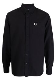 Fred Perry logo-embroidery cotton shirt - Schwarz