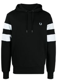 Fred Perry striped sleeve cotton hoodie - Schwarz