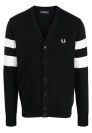 Fred Perry logo-embroidered button-up cardigan - Schwarz