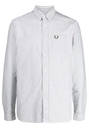 Fred Perry logo-embroidered striped cotton shirt - Grau