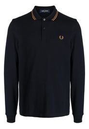 Fred Perry logo-embroidered cotton polo shirt - Blau