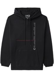 Fred Perry x Raf Simons logo-embroidered hoodie - Schwarz