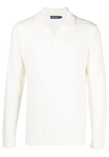 Frescobol Carioca knitted long-sleeve polo shirt - Nude