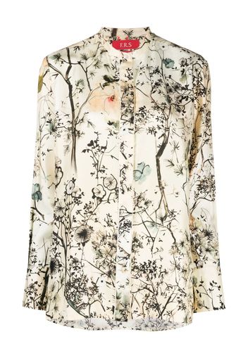 F.R.S For Restless Sleepers floral-print silk pyjama shirt - Nude