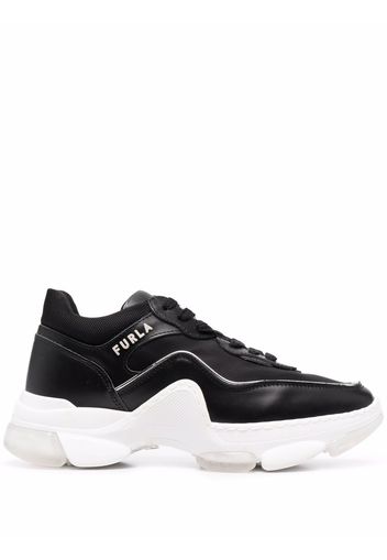 Furla logo-print chunky sneakers - Schwarz